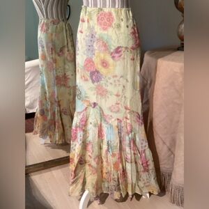 Anthropologie long floral skirt